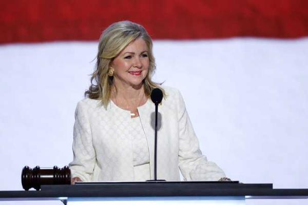 MILWAUKEE, WISCo<em></em>nSIN - JULY 15: Chair Committee on Platform, U.S. Sen. Marsha Blackburn (R-TN) speaks on the first day of the Republican Natio<em></em>nal Co<em></em>nvention at the Fiserv Forum on July 15, 2024 in Milwaukee, Wisconsin. Delegates, politicians, and the Republican faithful are in Milwaukee for the annual convention, co<em></em>ncluding with former President Do<em></em>nald Trump accepting his party's presidential nomination. The RNC takes place from July 15-18. (Photo by Chip Somodevilla/Getty Images)