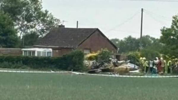 The scene at RAF Co<em></em>ningsby wher<em></em>e a pilot died in a Spitfire crash.