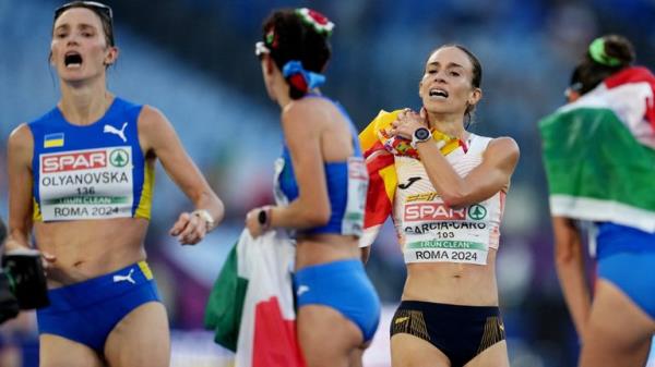 Pic: Reuters</p>

<p>　　Athletics - European Athletics Champio<em></em>nships - Stadio Olimpico, Rome, Italy - June 7, 2024 Spain's Laura Garcia Caro reacts after finishing fourth after the women's 20km race walk final as Ukraine's Lyudmila Olyanovska finish third REUTERS/Aleksandra Szmigiel