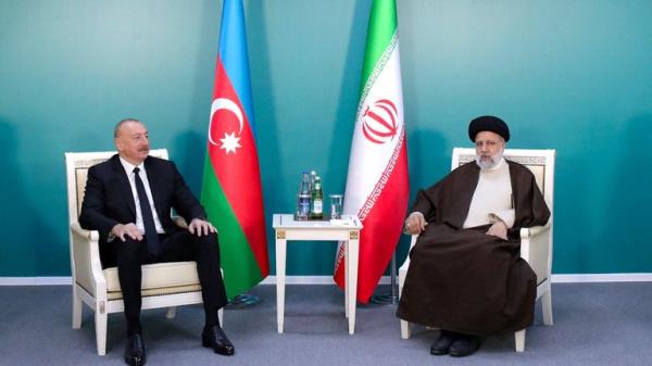 Raisi and Azerbaijan's President Ilham Aliyev on Sunday. Pic: Reuters