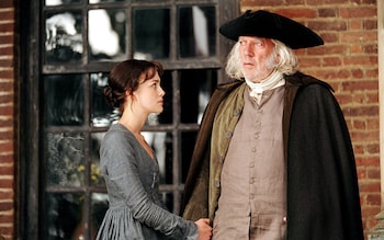 Do<em></em>nald Sutherland with Keira Knightley in Pride and Prejudice