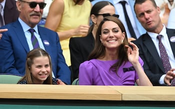 Princess Charlotte joins her mother in the royal box on Centre court