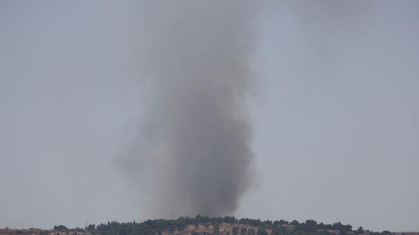 Smoke rises above northern Israel, after Hezbollah claimed it launched more than 200 rockets targeting Israeli military positions in northern Israel July 4, 2024. REUTERS/Ro<em></em>nen Zvulun