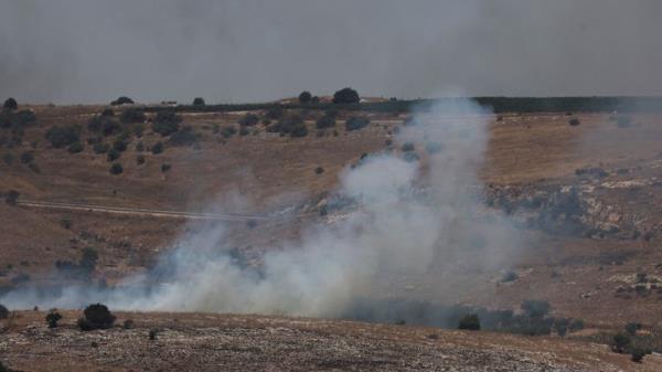 Smoke rises above northern Israel, after Hezbollah claimed it launched more than 200 rockets targeting Israeli military positions in northern Israel July 4, 2024. REUTERS/Ro<em></em>nen Zvulun