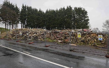 The remains of the Punch Bowl after its demolition