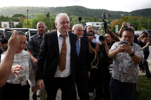 WikiLeaks founder Julian Assange arrives at a United States District Court in Saipan, Northern Mariana Islands, U.S., June 26, 2024. REUTERS/Kim Hong-Ji TPX IMAGES OF THE DAY