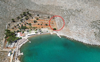 A drone view shows the area wher<em></em>e the body was found, just on the poutsklirts of the Agia Marina resort