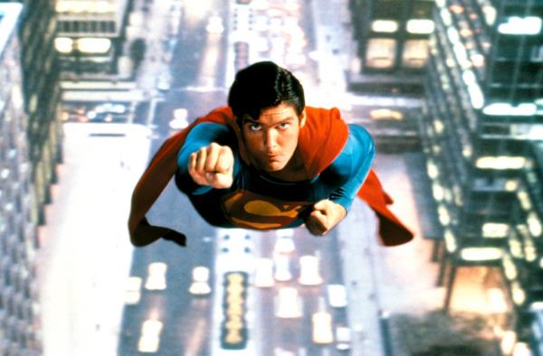 Christopher Reeve as Superman in the big-screen movie 