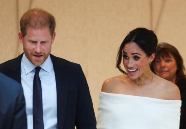 Britain's Prince Harry, Duke of Sussex and his wife Meghan, Duchess of Sussex attend a panel held during Project Healthy Minds' second annual World Mental Health Day Festival and The Archewell Foundation Parents' Summit: Mental Wellness in the Digital Age in New York City, U.S., October 10, 2023. REUTERS/Mike Segar