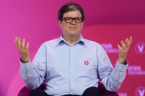 Yann LeCun, Vice President and Chief AI Scientist at me<em></em>ta, speaking at the Vivatech technology co<em></em>nference in Paris, France, on June 14, 2023.