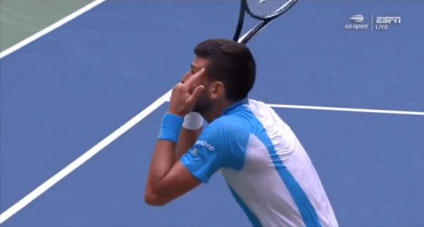 Novak Djokovic was incensed after someone yelled 'Out!' during a live play against Taylor Fritz.