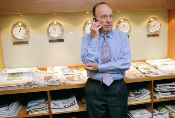 Lo<em></em>nDON - JUNE 2007: News Corporation Chairman and CEO Rupert Murdoch photographedon the phone in his office at News Internatio<em></em>nal in Wapping, London. (Photo by Tom Stoddart/Getty Images)