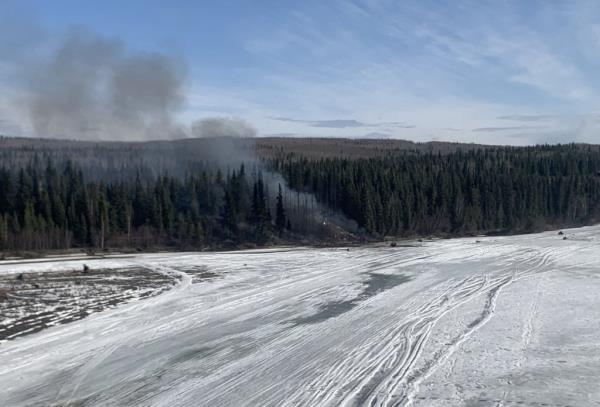 An aerial shot of the fire.