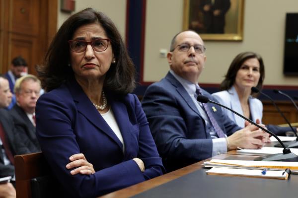 Columbia President Minouche Shafik, left, is facing more calls to resign.