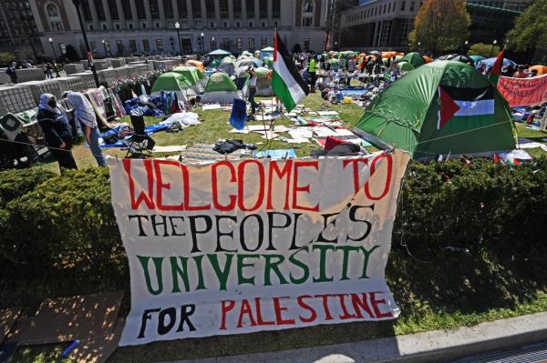 New signs were set up on Mo<em></em>nday showing solidarity for Palestine.