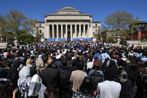 Hundreds of people gathered at the latest protest on Campus.