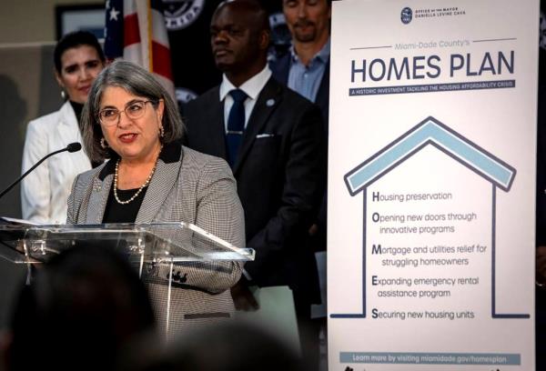 Miami-Dade Mayor Daniella Levine Cava announces her $86 million HOMES effort to reduce housing costs, part of her 2023 budget proposal.