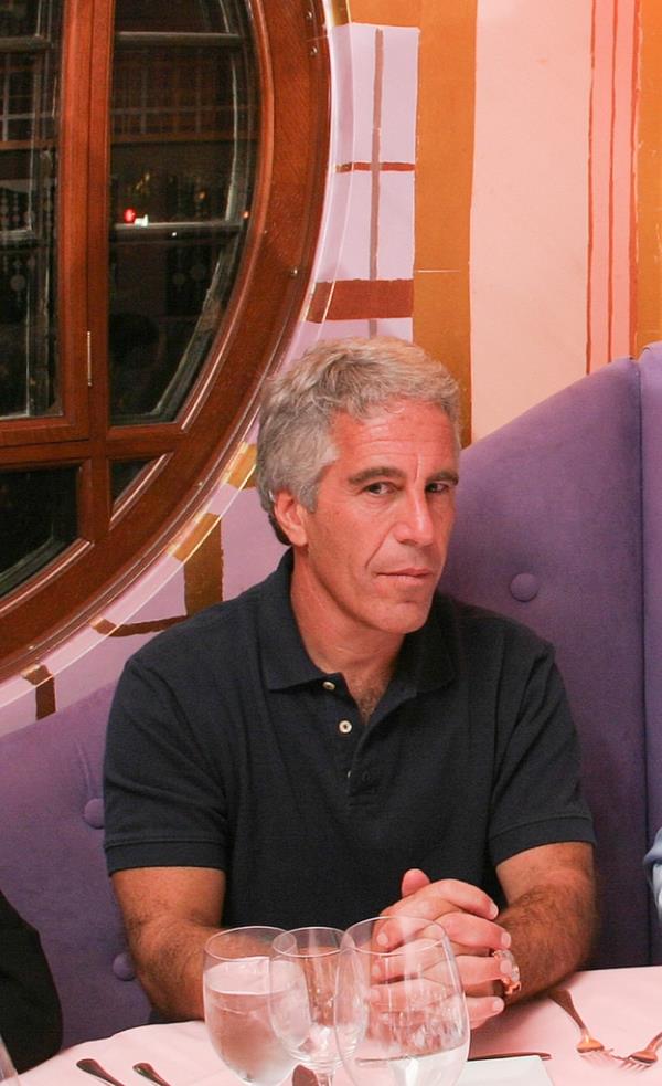 Jeffrey Epstein posing for a portrait.