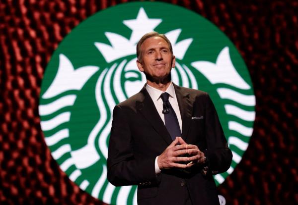 Howard Schultz, former Starbucks CEO and Chairman, speaking at an Annual Shareholders meeting in Seattle.