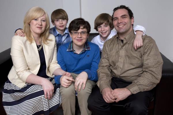 Michael and Kristine Barnett with their biological children in 2012.