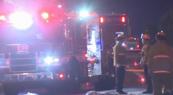 Ambulance seen on San Fernando Road in Los Angeles