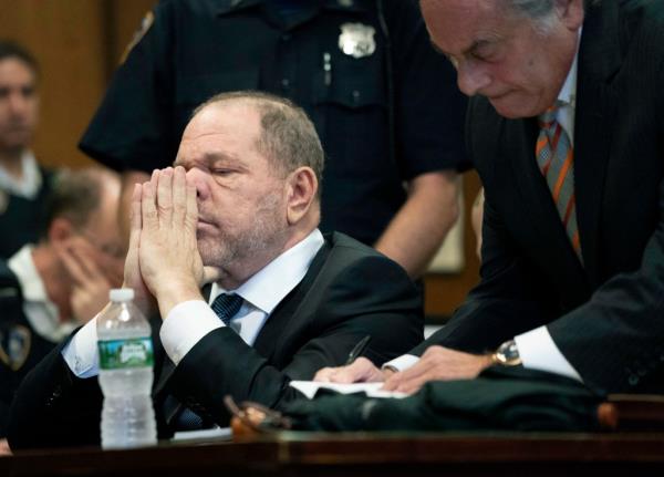 Harvey Weinstein and his attorney Benjamin Brafman at a hearing in New York, October 11, 2018