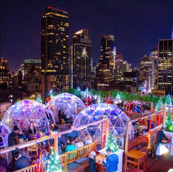 Igloos atop 230 Fifth Ave