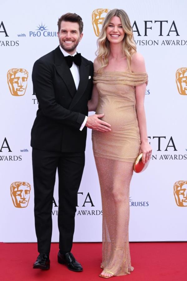 LONDON, ENGLAND - MAY 14: Joel Dommett and Hannah Cooper attend the 2023 BAFTA Television Awards with P&O Cruises at The Royal Festival Hall on May 14, 2023 in London, England. (Photo by Samir Hussein/WireImage)