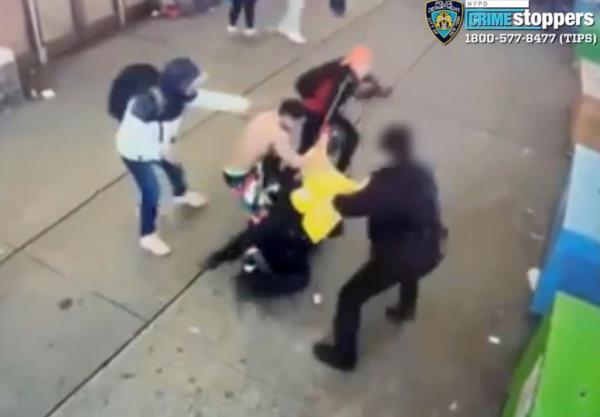 A group of migrants assaulted two NYPD officers in Times Square