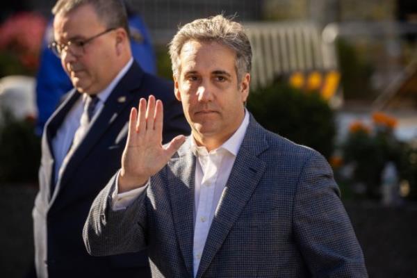 Michael Cohen arrives for former President Do<em></em>nald Trump's civil business fraud trial at New York Supreme Court on Tuesday morning