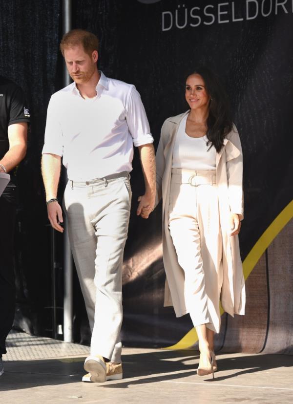  Prince Harry, Duke of Sussex and Meghan, Duchess of Sussex attend the swimming medal ceremony during day seven of the Invictus Games Düsseldorf 2023 on September 16.