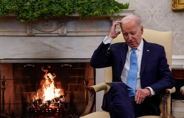 U.S. President Joe Biden participates in a meeting with Italy's Prime Minister Giorgia Meloni in the Oval Office at the White House.