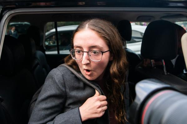 Caroline Ellison leaves the Manhattan federal court on Tuesday.