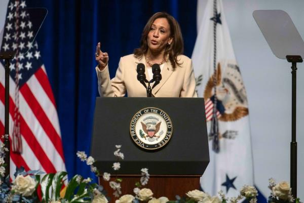 Kamala Harris speaks at an event on July 24, 2024.