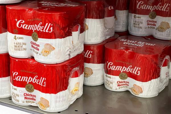 Cans of Campbell's chicken noodle soup