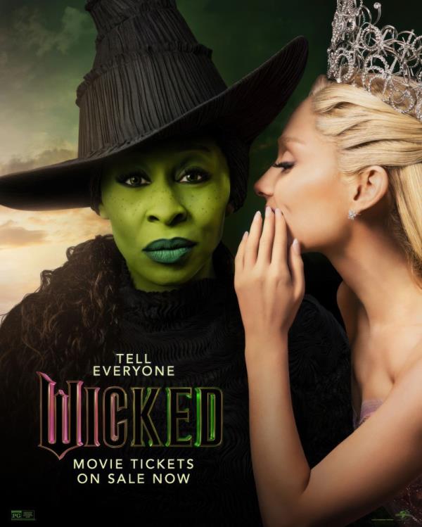 WICKED, US poster, from left: Cynthia Erivo, Ariana Grande, 2024.