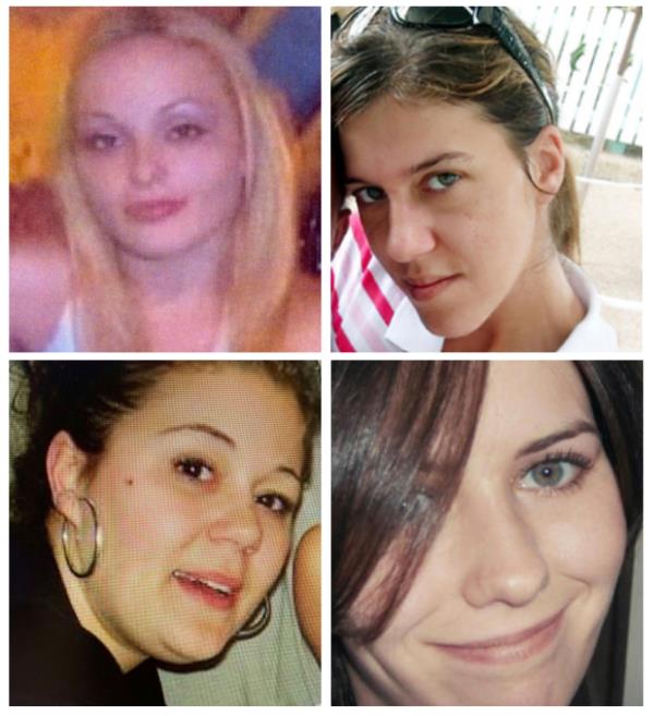 The Gilgo Four: Melissa Barthelemy, top left, Amber Costello, top right, Megan Waterman, bottom left, and Maureen Brainard-Barnes.