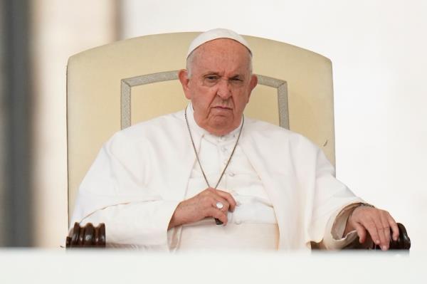 Pope Francis during his weekly general audience in St. Peter's Square at The Vatican, on Oct. 18, 2023.