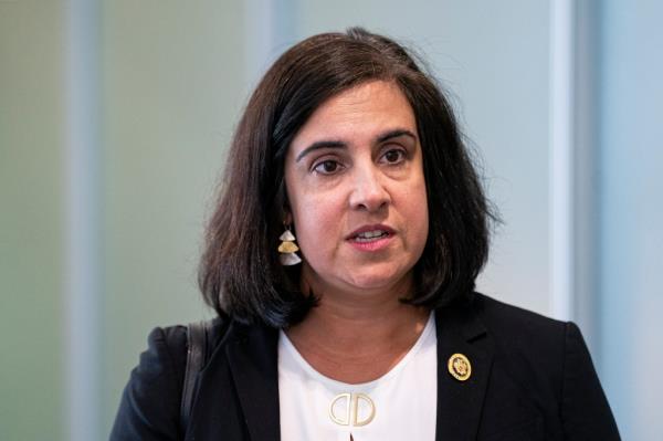 Rep. Nicole Malliotakis (R-NY) speaks to reporters outside of a closed-door interview with former Gov. Andrew Cuomo (D-NY), not pictured, before the House Oversight and Accountability Subcommittee on Coro<em></em>navirus Pandemic on Capitol Hill, on June 11, 2024 in Washington, DC.