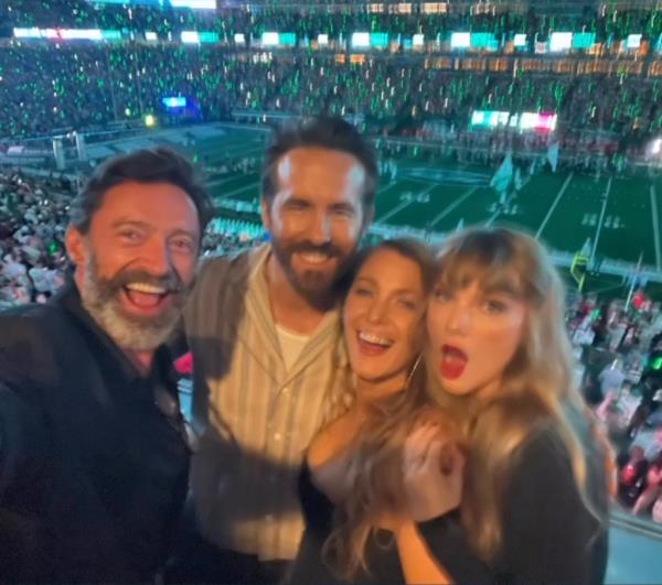 Hugh Jackman, Ryan Reynolds, Blake Lively and Taylor Swift.