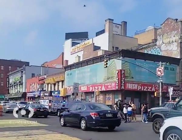 The NYPD respo<em></em>nds outside the Lexington Avenue and 125th Street station.