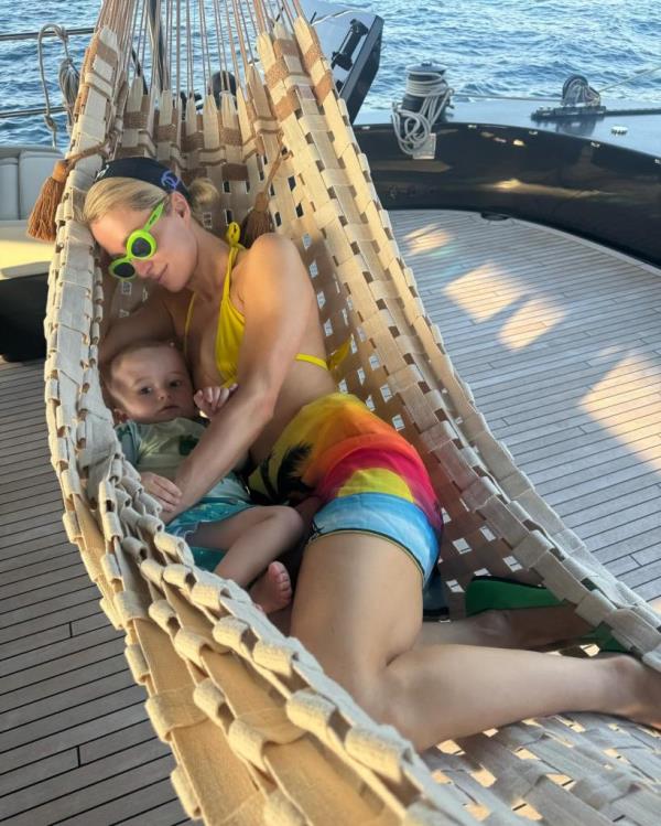 Paris Hilton with her son Phoenix