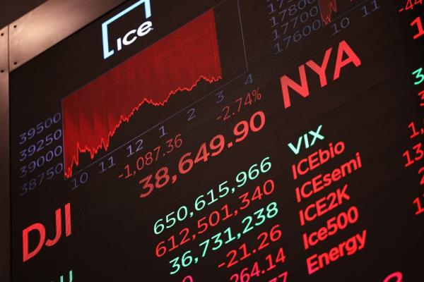 Monday's stock market numbers displayed 