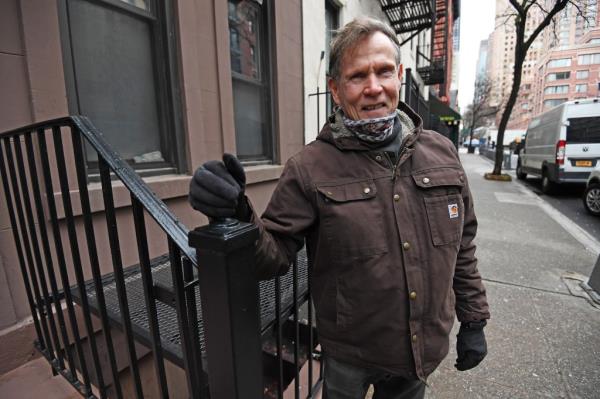 Manhattan resident Guy Strobel, 72, at home talking to a reporter a<em></em>bout NYPD laws.