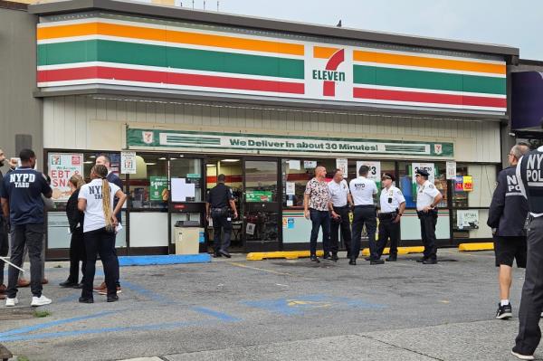 Outside the 7/11 wher<em></em>e the crime occurred. 