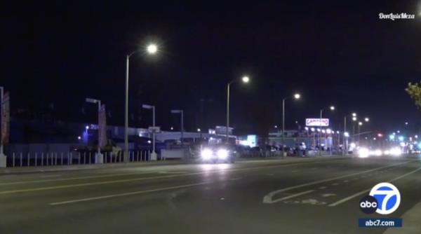 Scene of road-rage shooting on the Sierra Highway in California 