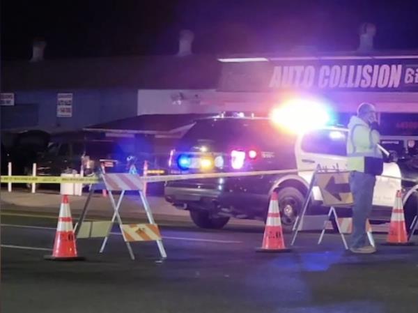 Cops seen at the shooting scene in Lancaster, California