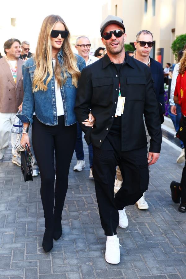 Jason Statham and Rosie Huntington-Whiteley at the F1 Grand Prix of Abu Dhabi in November 2023