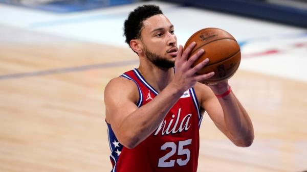 Brooklyn, New York, USA; Detroit Pistons forward Saddiq Bey (41) controls the ball against Brooklyn Nets guard Ben Simmons (10) during the third quarter at Barclays Center.