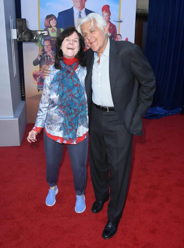 Jay Leno and Mavis Leno arriving at the Los Angeles premiere of Netflix's 'UNFROSTED' at The Egyptian Theatre Hollywood